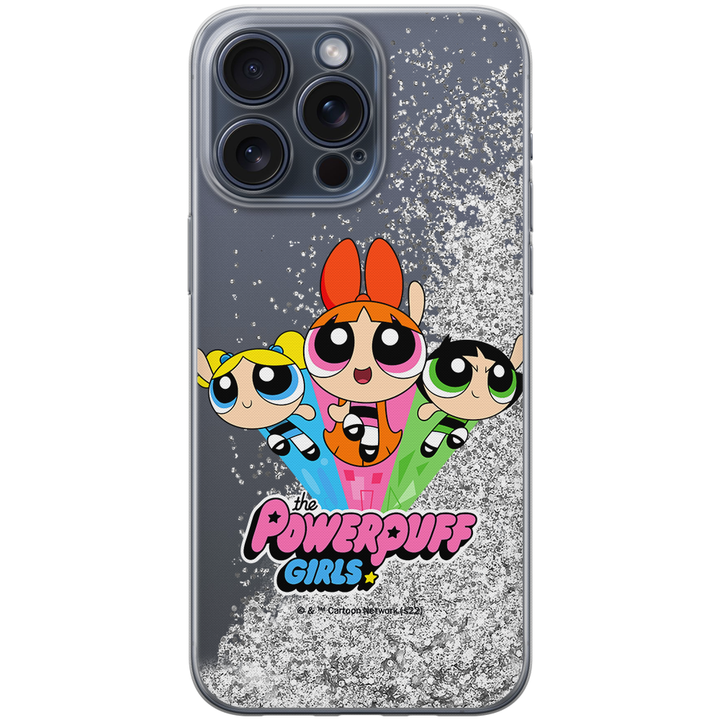 Etui Atomówki 029 The Powerpuff Girls Płynny brokat Srebrny - Babaco Store