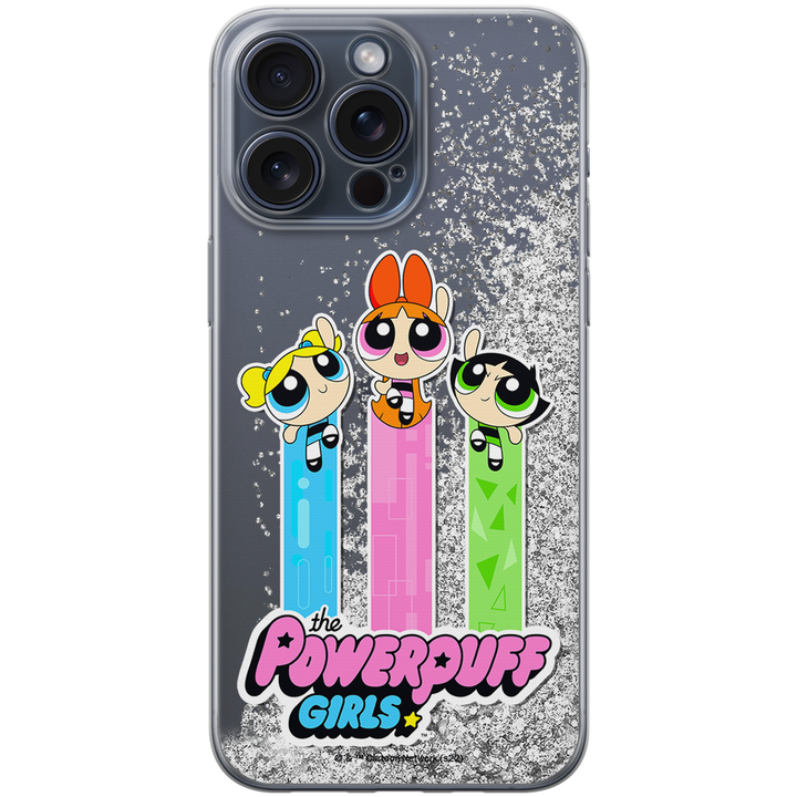 Etui Atomówki 030 The Powerpuff Girls Płynny brokat Srebrny - Babaco Store