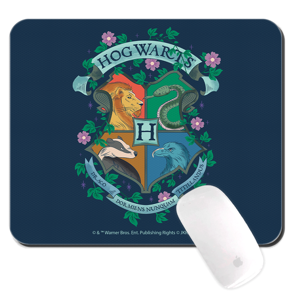 Podkładka pod mysz 23x19 Herb Hogwartu 001 Harry Potter Granatowy