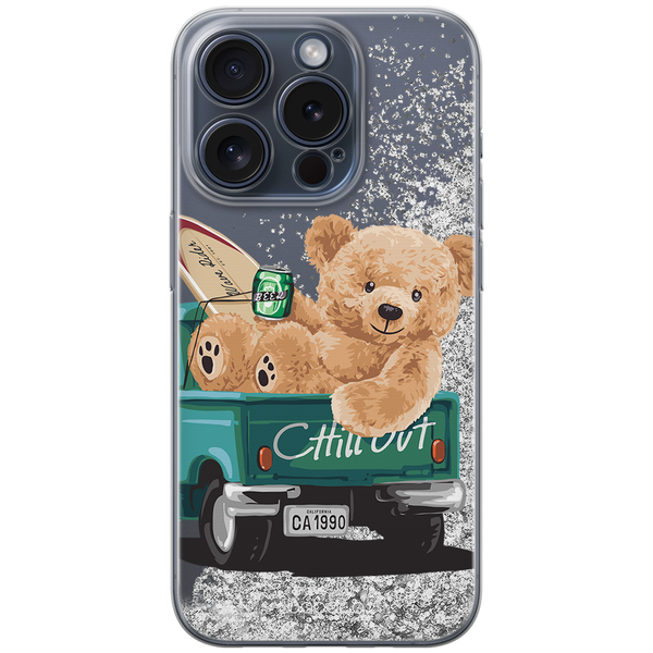 Etui Teddy Pickup 001 Babaco Płynny brokat Srebrny