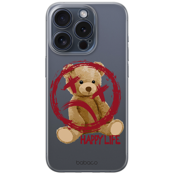 Etui Teddy Happy Life 001 Babaco Nadruk częściowy Przeźroczysty