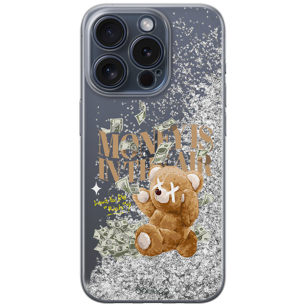 Etui Teddy Money 001 Babaco Płynny brokat Srebrny