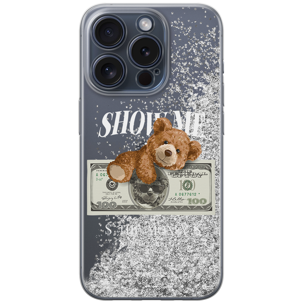 Etui Teddy Money 002 Babaco Płynny brokat Srebrny