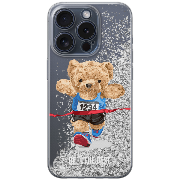 Etui Teddy Runner 001 Babaco Płynny brokat Srebrny