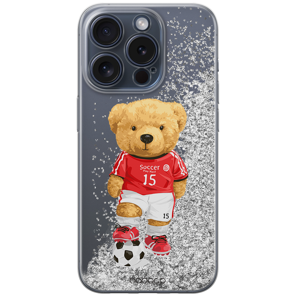 Etui Teddy Soccer 001 Babaco Płynny brokat Srebrny