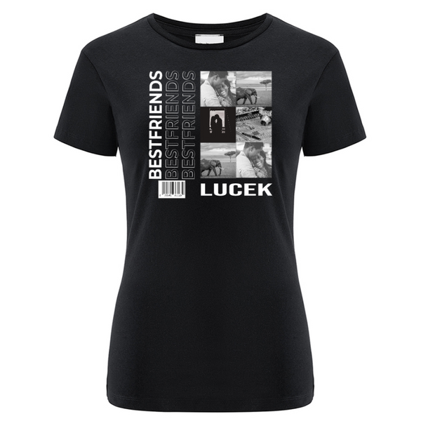 Koszulka personalizowana damska BEST FRIEND - KOLAŻ Czarna M