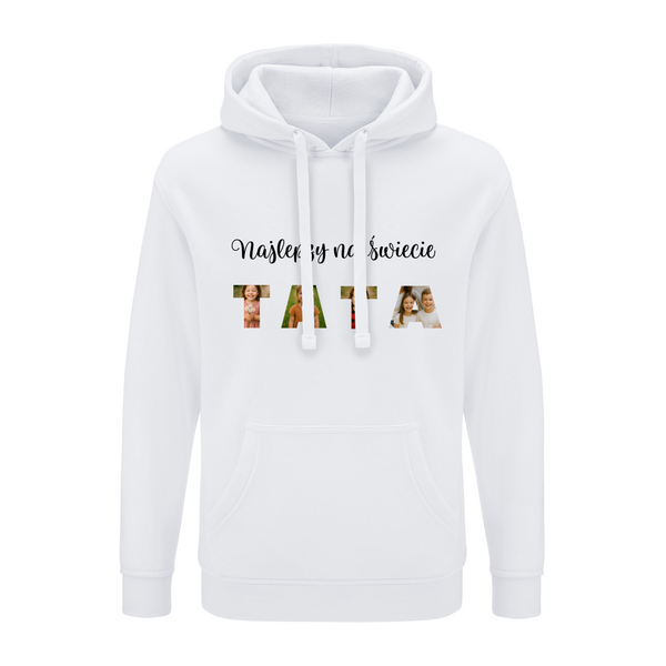 Bluza męska z kapturem NAPIS TATA Biała M