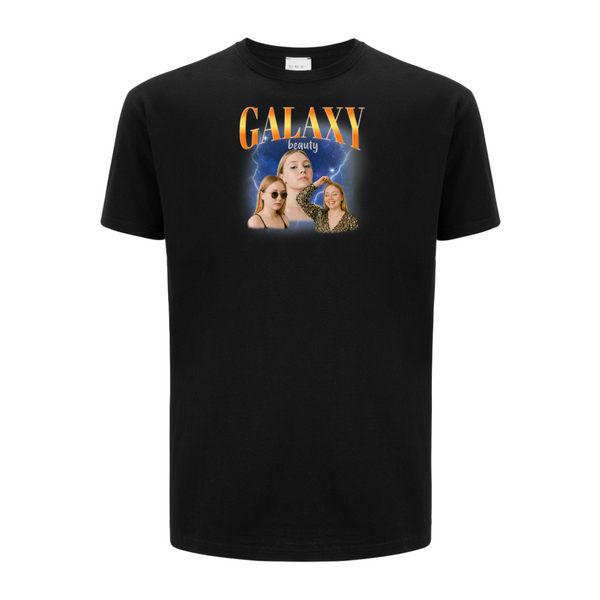 Koszulka personalizowana męska BOOTLEG - ZDJĘCIA NA TLE GALAXY Czarna M