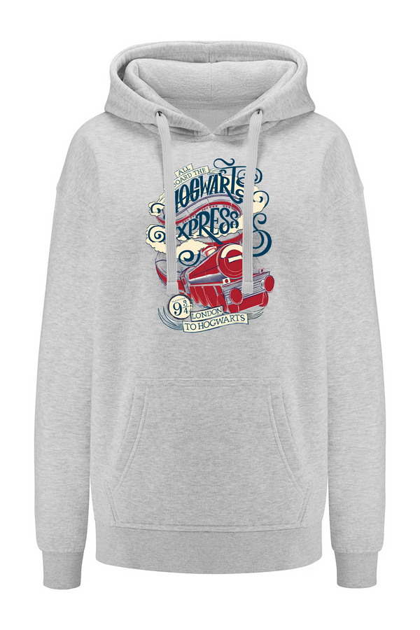 Bluza damska z kapturem Hogwarts Express 001 Harry Potter Szary