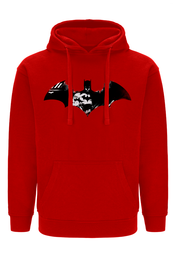 Bluza męska z kapturem Batman 074 DC Czerwony