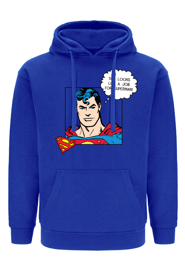 Bluza męska z kapturem Superman 037 DC Niebieski