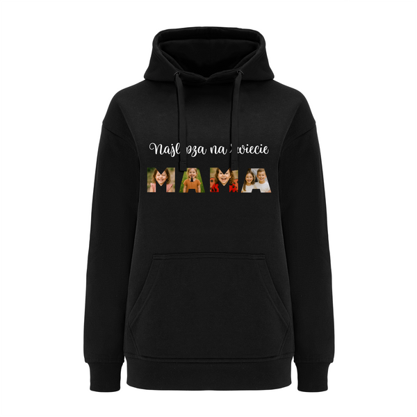 Bluza damska z kapturem NAPIS MAMA Czarna XXL
