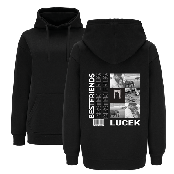 Bluza męska z kapturem BEST FRIEND KOLAŻ Czarna 3XL