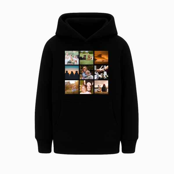 Bluza dziecięca z kapturem KOLAŻ 9 ZDJĘĆ Czarna 5-6
