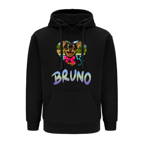 Bluza męska z kapturem ZDJĘCIE PSA Z GRADIENTEM Czarna XL