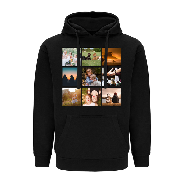 Bluza męska z kapturem KOLAŻ 9 ZDJĘĆ Czarna 3XL