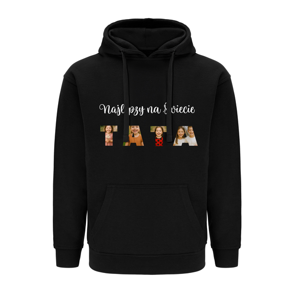 Bluza męska z kapturem NAPIS TATA Czarna XS