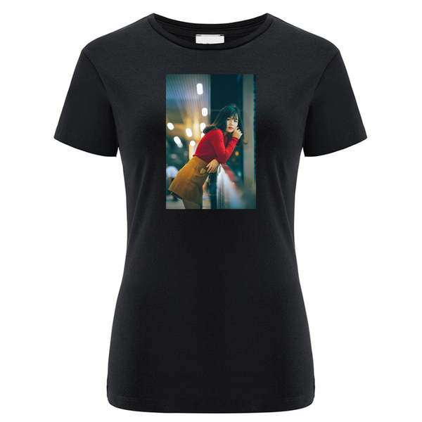 Koszulka personalizowana damska DOWOLNE ZDJĘCIE Czarna M