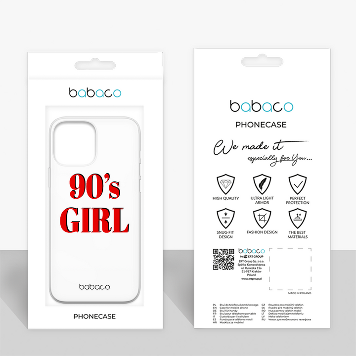 Etui 90's Girl 001 Babaco Nadruk pełny Biały - Babaco Store