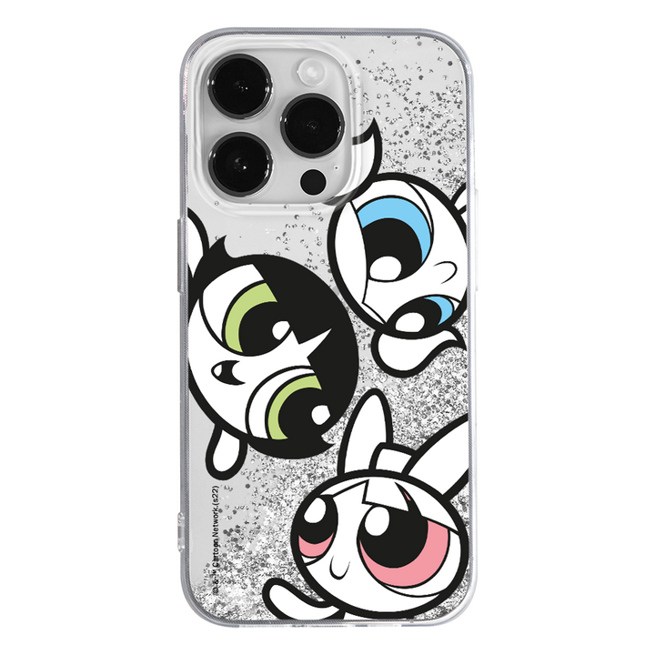 Etui Atomówki 014 The Powerpuff Girls Płynny brokat Srebrny - Babaco Store