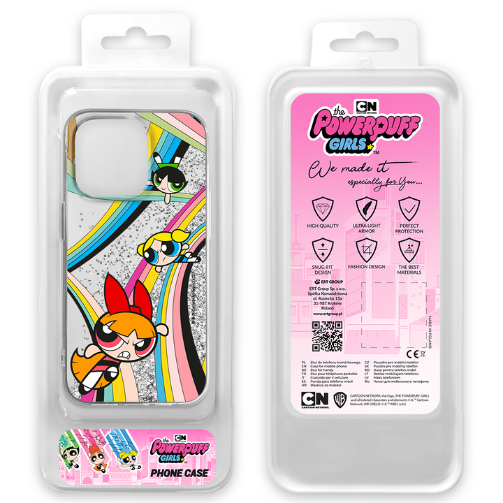 Etui Atomówki 020 The Powerpuff Girls Płynny brokat Srebrny - Babaco Store