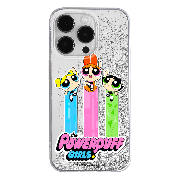 Etui Atomówki 030 The Powerpuff Girls Płynny brokat Srebrny - Babaco Store