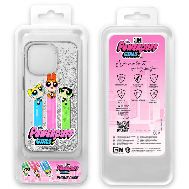 Etui Atomówki 030 The Powerpuff Girls Płynny brokat Srebrny - Babaco Store