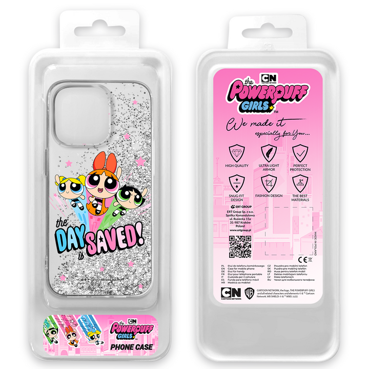 Etui Atomówki 031 The Powerpuff Girls Płynny brokat Srebrny - Babaco Store