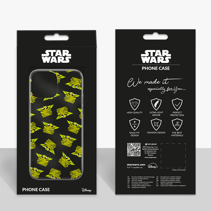 Etui Baby Yoda 008 Star Wars Nadruk częściowy Przeźroczysty - Babaco Store