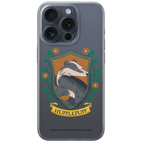 Etui Hufflepuff 002 Harry Potter Nadruk częściowy Przeźroczysty