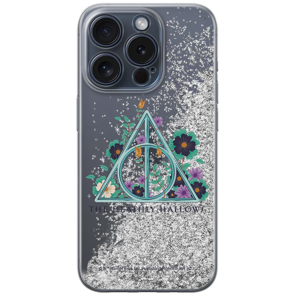 Etui Insygnia Śmierci 001 Harry Potter Płynny brokat Srebrny