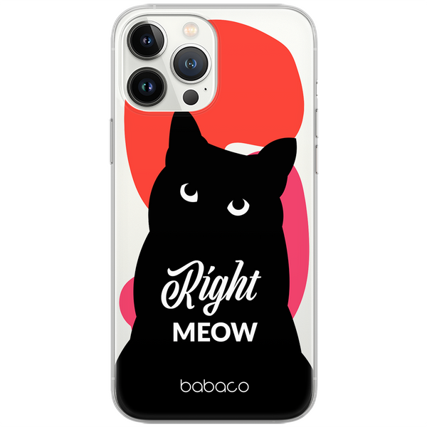 Etui Koty 004 Right Meow Babaco Nadruk częściowy Przeźroczysty