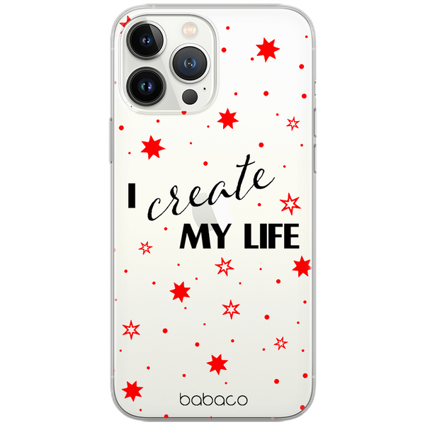 Etui Positive vibes 006 Babaco Nadruk częściowy Przeźroczysty