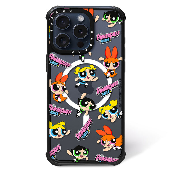 Etui Shockproof Magsafe Atomówki 028 The Powerpuff Girls Nadruk częściowy Przeźroczysty