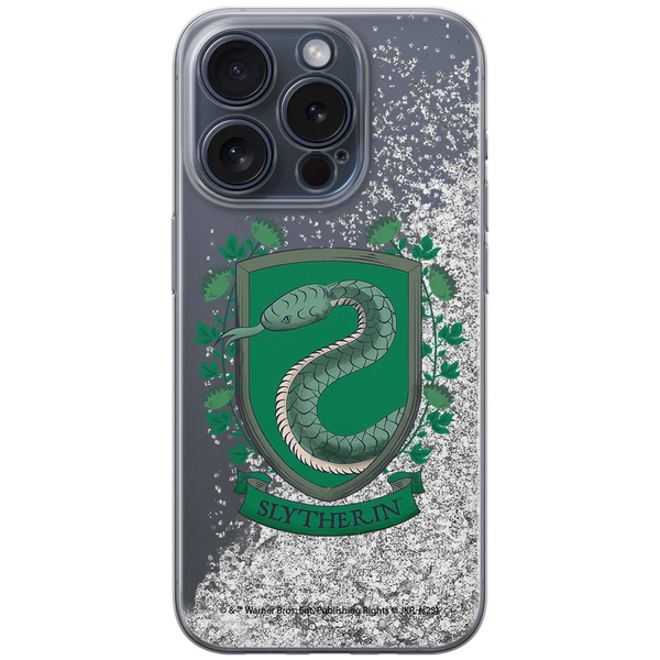 Etui Slytherin 002 Harry Potter Płynny brokat Srebrny