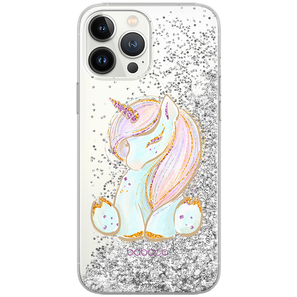 Etui Unicorn 002 Babaco Płynny brokat Srebrny