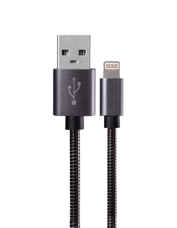 Kabel USB metalowy do  iPhone Lightning Czarny