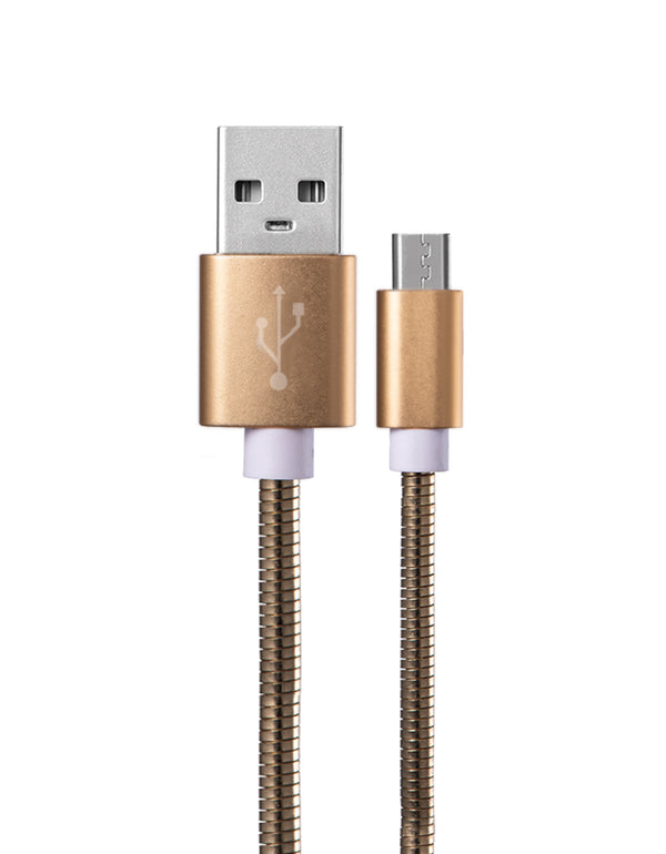 Kabel USB metalowy do USB-Micro Złoty