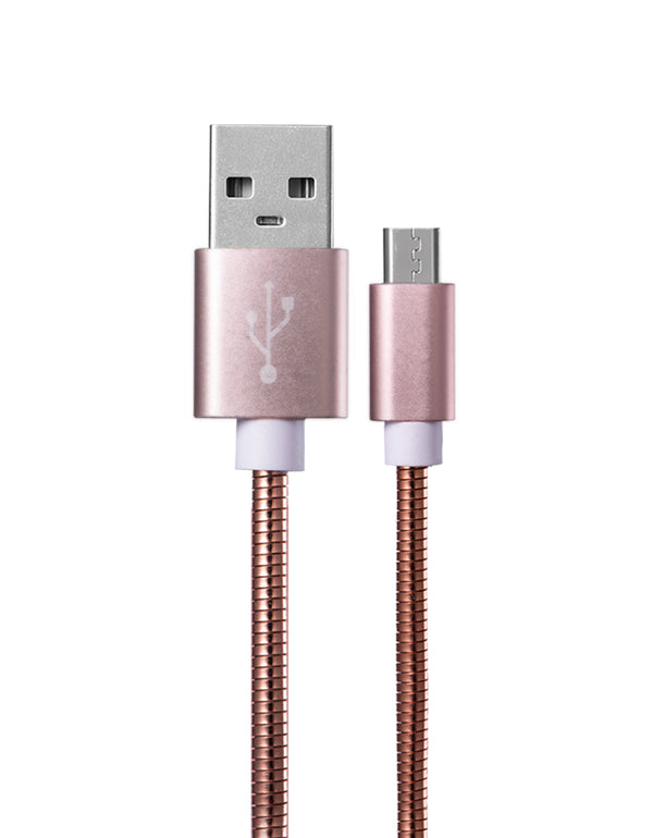 Kabel USB metalowy do USB-Micro Rosegold