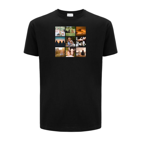Koszulka personalizowana męska KOLAŻ 9 ZDJĘĆ Czarna XL