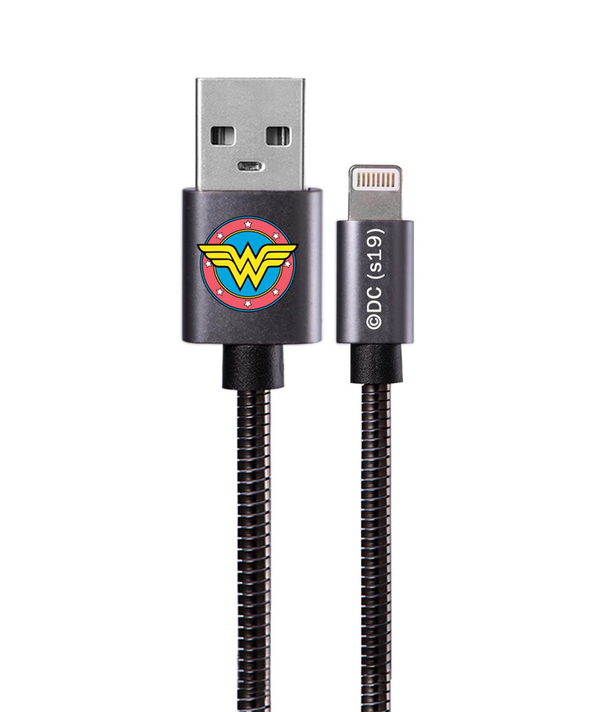 Kabel USB METAL Wonder Woman 002 IPhone Lightning Lightning DC Czarny