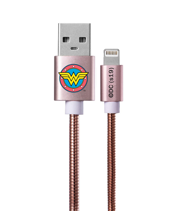 Kabel USB METAL Wonder Woman 002 IPhone Lightning Lightning DC Rosegold