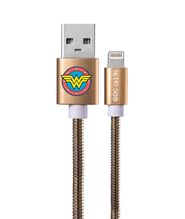 Kabel USB METAL Wonder Woman 002 IPhone Lightning Lightning DC Złoty