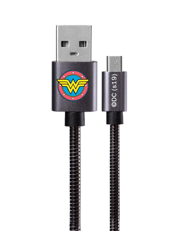 Kabel USB METAL Wonder Woman 002 do Micro-USB DC Czarny