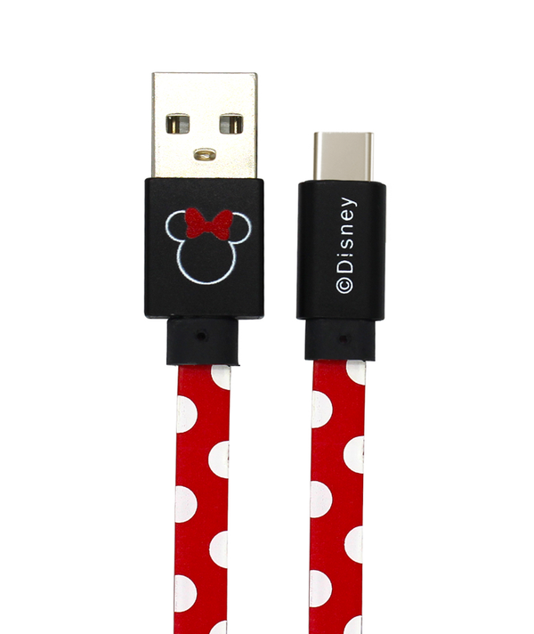 Kabel USB Minnie KROPKI Type-C Disney Czerwony