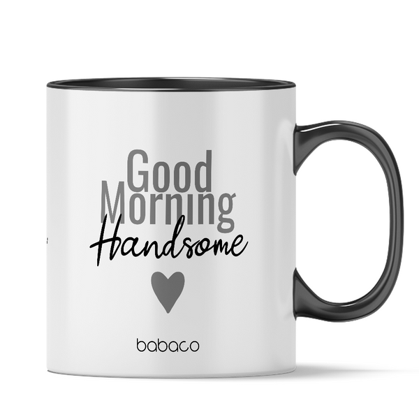 Kubek Good Morning Handsome 001 Babaco Czarny