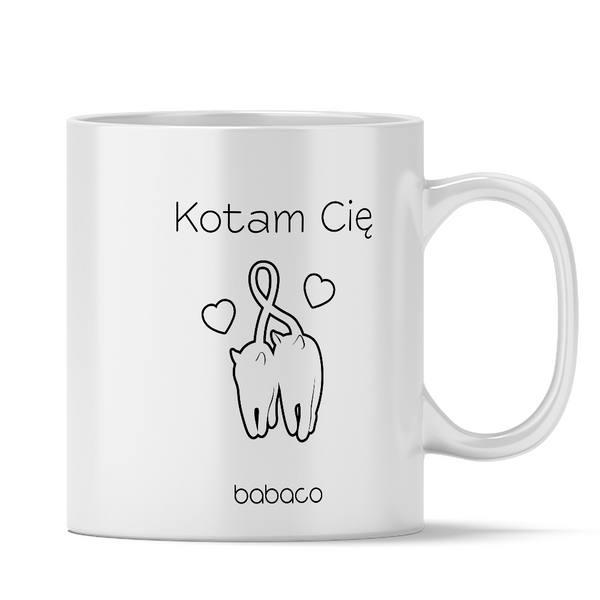 Kubek Koty 021 Kotam Cię Babaco Biały