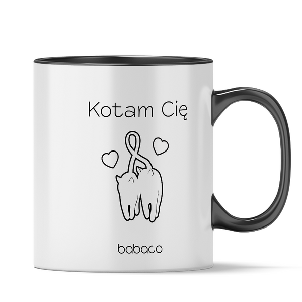 Kubek Koty 021 Kotam Cię Babaco Czarny