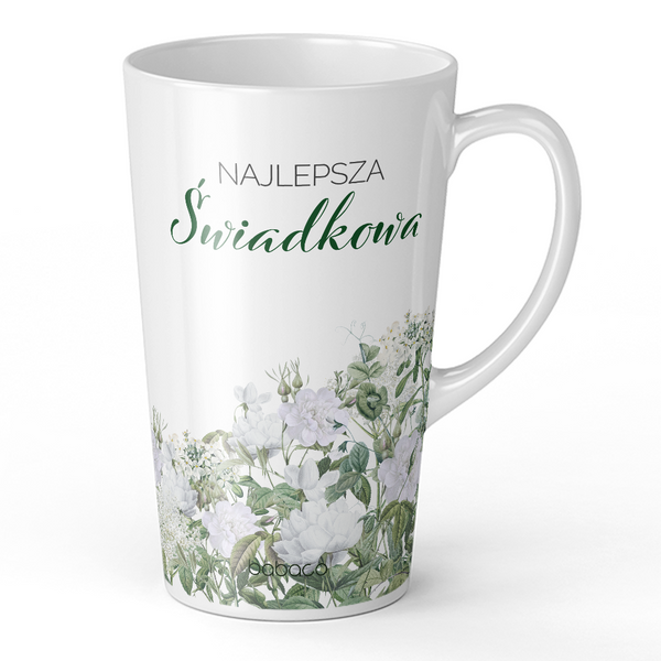 Kubek Latte Najlepsza Świadkowa 005 Wedding Babaco Biały