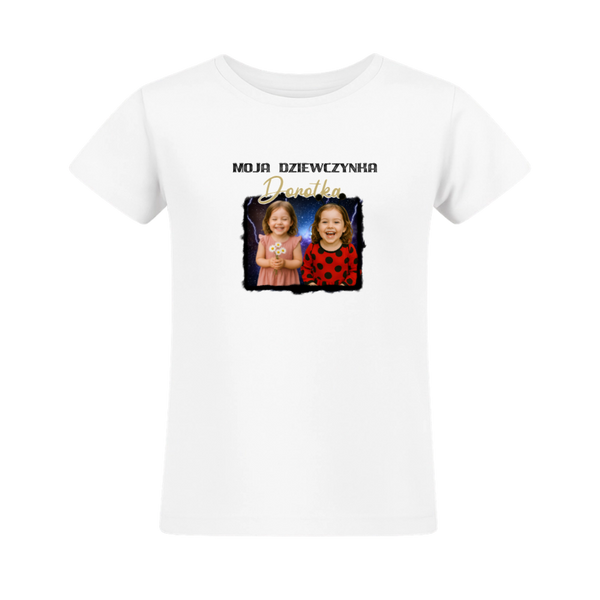 Koszulka personalizowana dziecięca MOJA DZIEWCZYNKA Biała 5-6
